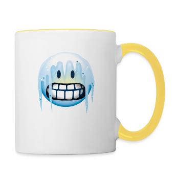 Smiley Glossy Frozen - Tasse zweifarbig - Weiß/Gelb - Rechts