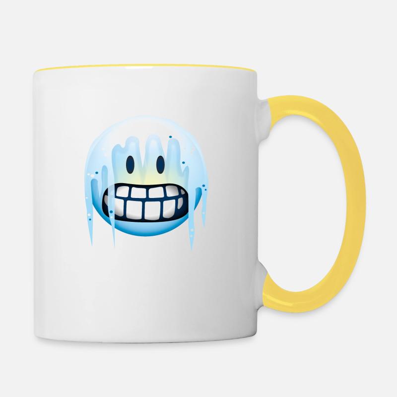 Smiley Glossy Frozen - Tasse zweifarbig - Weiß/Gelb