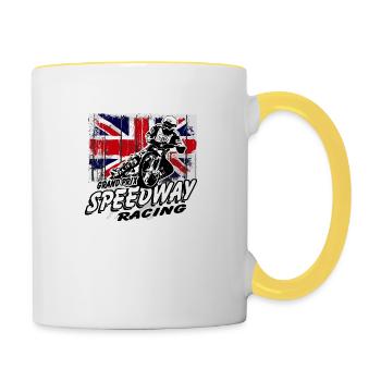 UK Speedway - Vintage Union Jack - Tasse zweifarbig - Weiß/Gelb - Rechts
