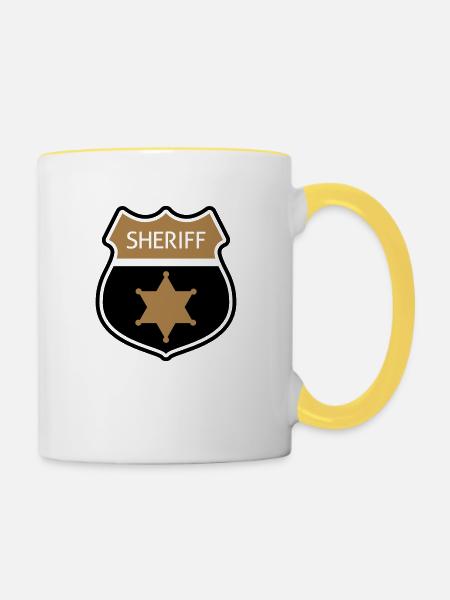 sheriff - Tasse zweifarbig - Weiß/Gelb