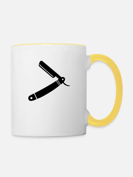barber - Tasse zweifarbig - Weiß/Gelb