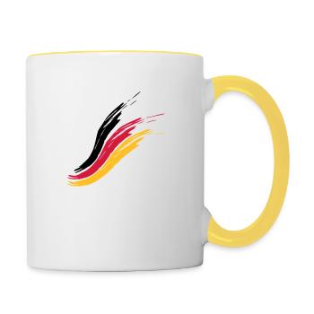 allemagne drapeau pays fier patrie allemand tri - Mug contrasté - blanc/jaune - Droite
