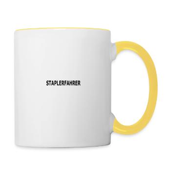 staplerfahrer - Tasse zweifarbig - Weiß/Gelb - Rechts