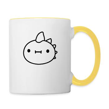 baby dinosaurier kopf - Tasse zweifarbig - Weiß/Gelb - Rechts