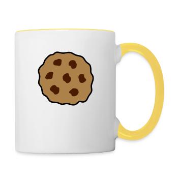 cookie keks plaetzchen - Tasse zweifarbig - Weiß/Gelb - Rechts