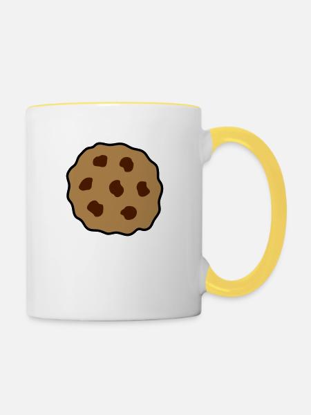 cookie keks plaetzchen - Tasse zweifarbig - Weiß/Gelb