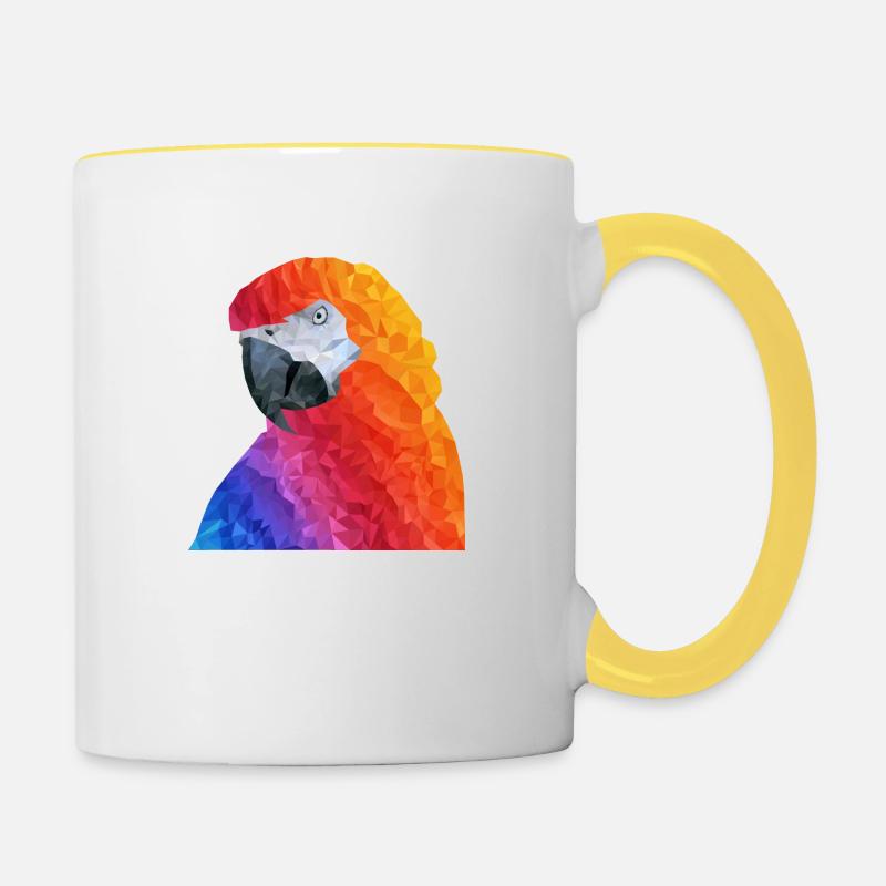 perroquet - Mug contrasté - blanc/jaune