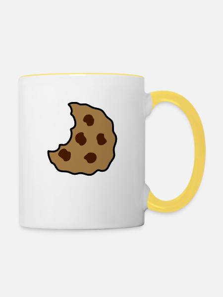 stueck abgebissen keks - Tasse zweifarbig - Weiß/Gelb