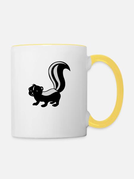 stinktier_02 - Tasse zweifarbig - Weiß/Gelb