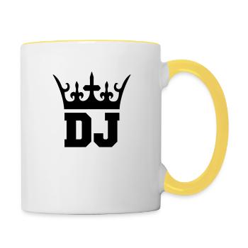 dj_king_001 - Mug contrasté - blanc/jaune - Droite