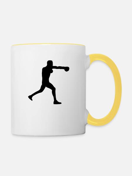 boxer - Tasse zweifarbig - Weiß/Gelb