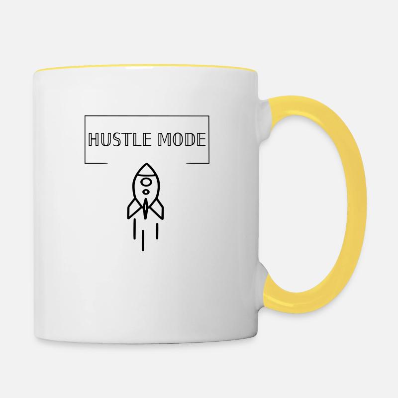 Hustle shirt - motivational - Contrasting Mug - white/yellow