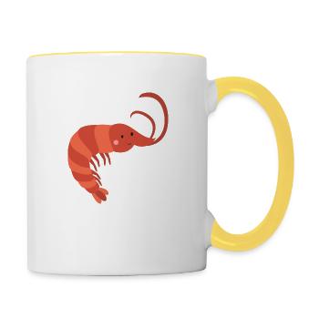 Garnele - Tasse zweifarbig - Weiß/Gelb - Rechts