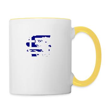 Greece Flag Map - Contrasting Mug - white/yellow - Right
