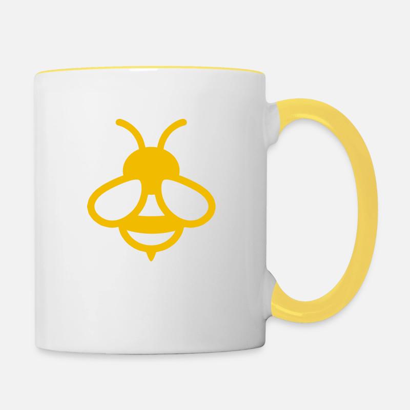 Comic bee - Contrasting Mug - white/yellow