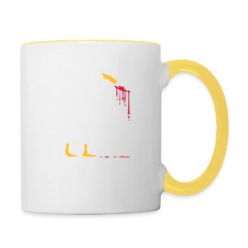 Bloody knife geese - Contrasting Mug - white/yellow - Right