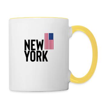 New York - Tasse zweifarbig - Weiß/Gelb - Rechts