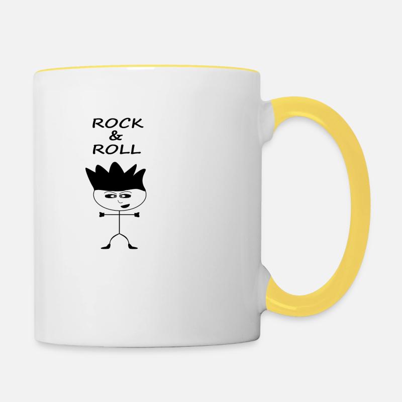 Rock&Roll - Contrasting Mug - white/yellow