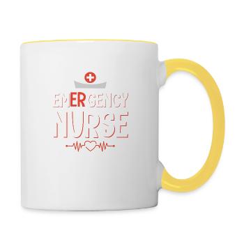 Infirmière infirmière - Mug contrasté - blanc/jaune - Droite