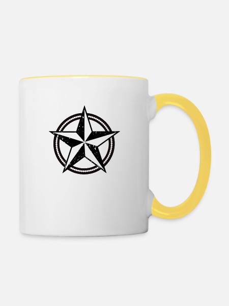 Star - Tasse zweifarbig - Weiß/Gelb