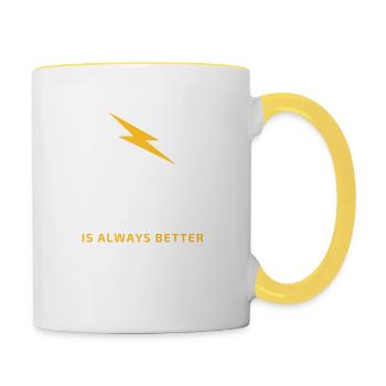 NEO « Is always better » - Mug contrasté - blanc/jaune - Droite
