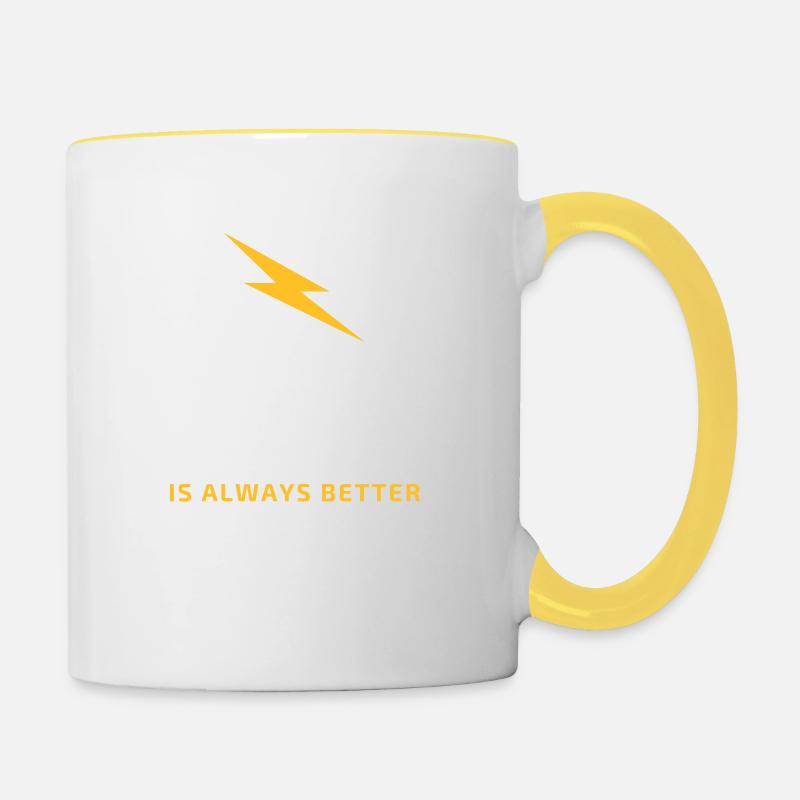 NEO "Is always better" - Tasse zweifarbig - Weiß/Gelb