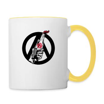 Anarchie - Mug contrasté - blanc/jaune - Droite