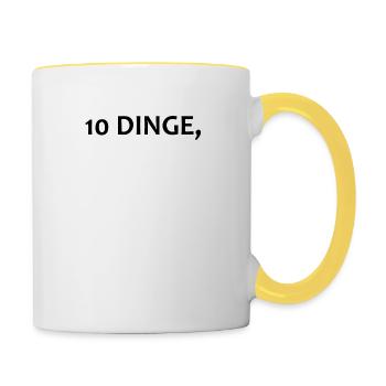 Mofa Fan Geschenk 10 Dinge, Die Ich im Leben Will. - Tasse zweifarbig - Weiß/Gelb - Rechts