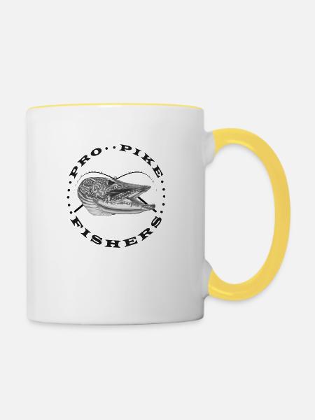 Pro Pike Fishers - Tasse zweifarbig - Weiß/Gelb