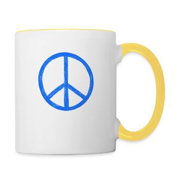 signes de paix - Mug contrasté - blanc/jaune - Droite