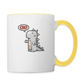 Dinosaur - Contrasting Mug - white/yellow - Right