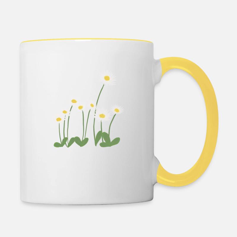 Daisies on the meadow - Contrasting Mug - white/yellow