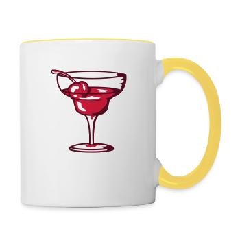 Drink Longdrink Alkohol - Tasse zweifarbig - Weiß/Gelb - Rechts