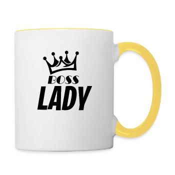 Boss Lady. - Tasse zweifarbig - Weiß/Gelb - Rechts