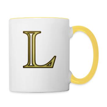 L Gold - Tasse zweifarbig - Weiß/Gelb - Rechts