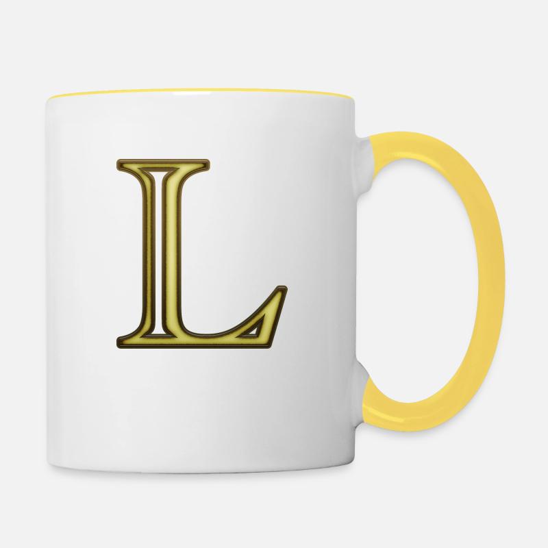 L Gold - Contrasting Mug - white/yellow