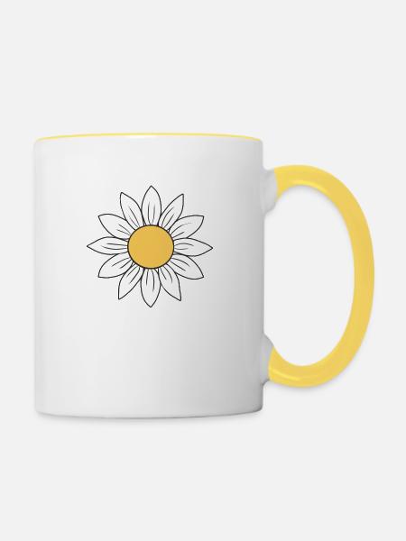 Gänseblümchen - Tasse zweifarbig - Weiß/Gelb