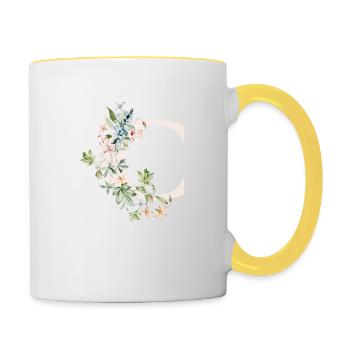 C - Mug contrasté - blanc/jaune - Droite