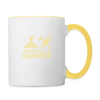 Chantier - Mug contrasté - blanc/jaune - Droite
