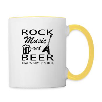 Rock Musik Rock and Roll - Mug contrasté - blanc/jaune - Droite