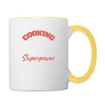 cooking superpower cook - Contrasting Mug - white/yellow - Right