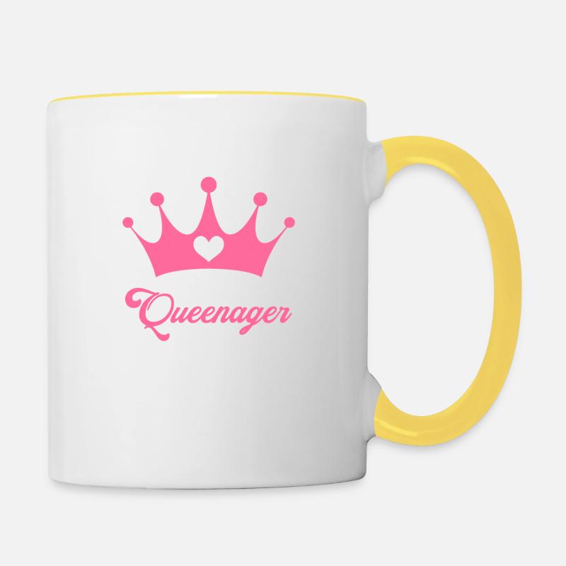 Queenager - Tasse zweifarbig - Weiß/Gelb