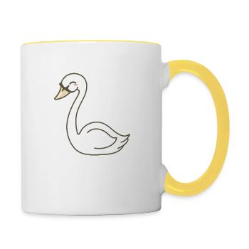 Cygne - Mug contrasté - blanc/jaune - Droite