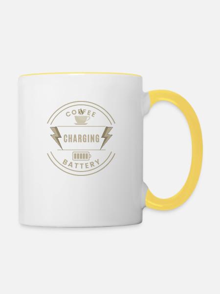 Coffee Charging Battery - Tasse zweifarbig - Weiß/Gelb