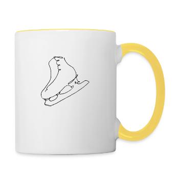 Ice au trait - Mug contrasté - blanc/jaune - Droite