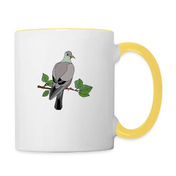 Oiseau - Mug contrasté - blanc/jaune - Droite