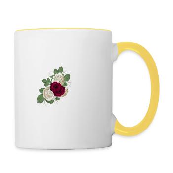 letter L flowered - Contrasting Mug - white/yellow - Right