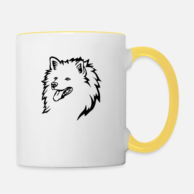 Pointed head - Contrasting Mug - white/yellow