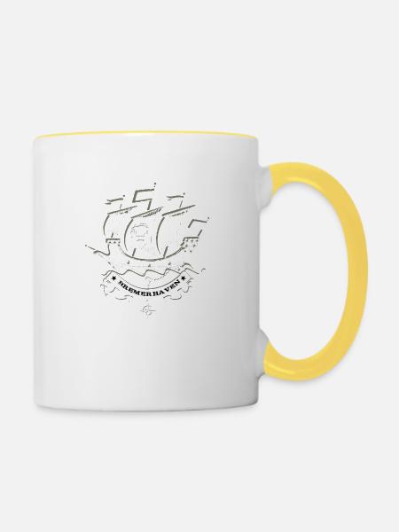 Bremerhaven - Tasse zweifarbig - Weiß/Gelb