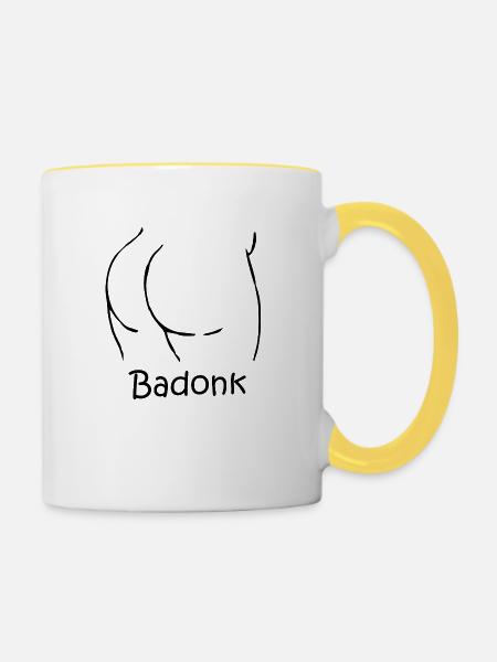 ButtShape - Badonk - Tasse zweifarbig - Weiß/Gelb